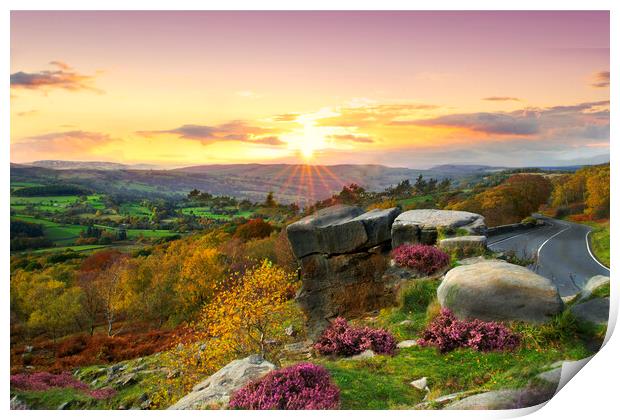Surprise View Sunset Derbyshire  Print by Alison Chambers