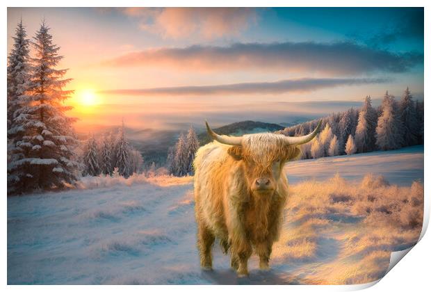 Highland Cow Print by Alison Chambers