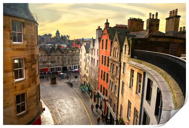 West Bow Edinburgh  Print by Alison Chambers