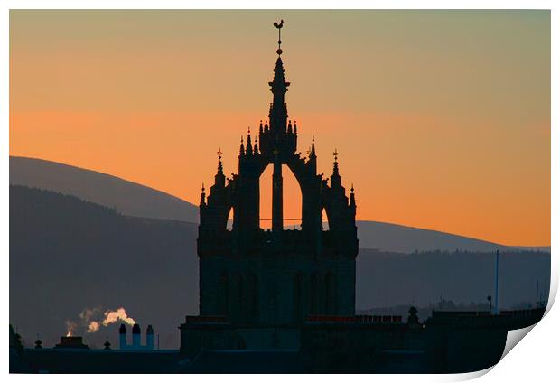 St Giles Cathedral Sunset Silhouette  Print by Alison Chambers