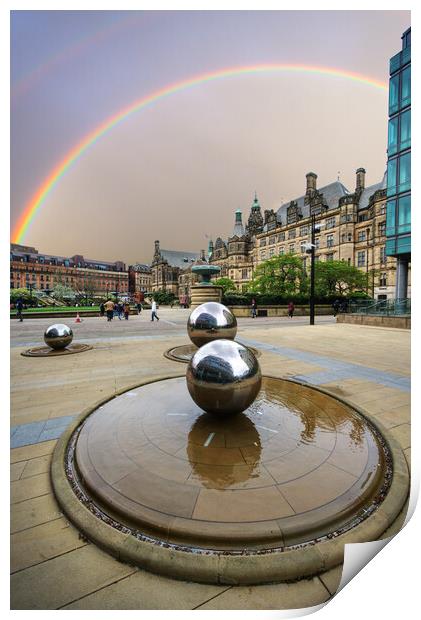 Sheffield City Centre Rainbow Print by Alison Chambers