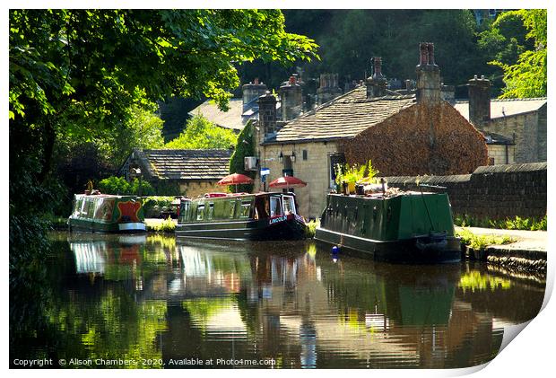 Towpath Eventide Hebden Bridge  Print by Alison Chambers