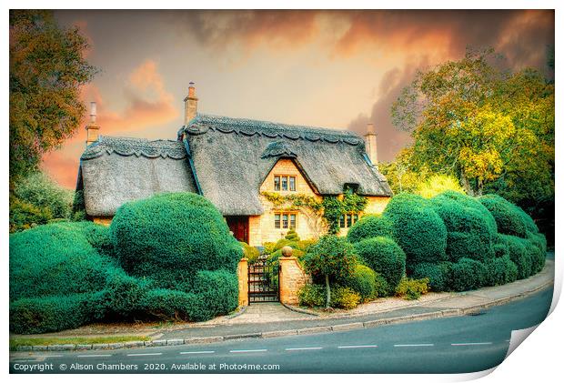 Chipping Campden Cottage Print by Alison Chambers