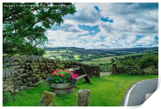 View From High Bradfield Print by Alison Chambers