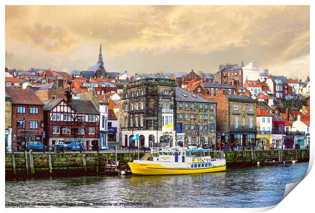 Whitby Harbour Scene Print by Alison Chambers