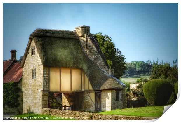 The Lychgate Long Compton Print by Alison Chambers