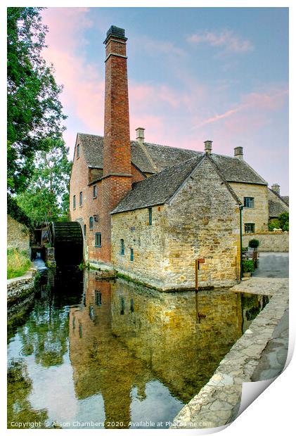 The Old Mill Lower Slaughter Print by Alison Chambers