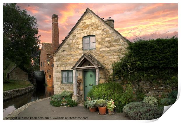 The Old Mill Lower Slaughter Print by Alison Chambers