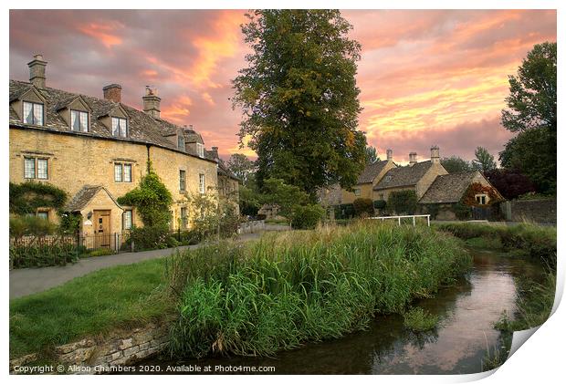 Charming Lower Slaughter Print by Alison Chambers