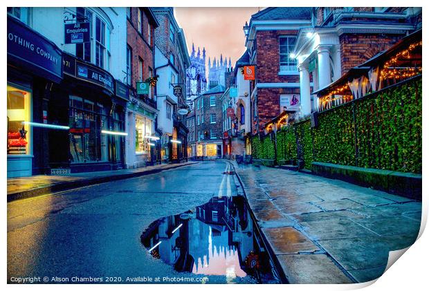 York Petergate Print by Alison Chambers