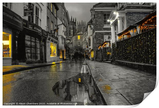 Low Petergate York Print by Alison Chambers