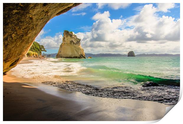 Cathedral Cove Print by Ian Homewood