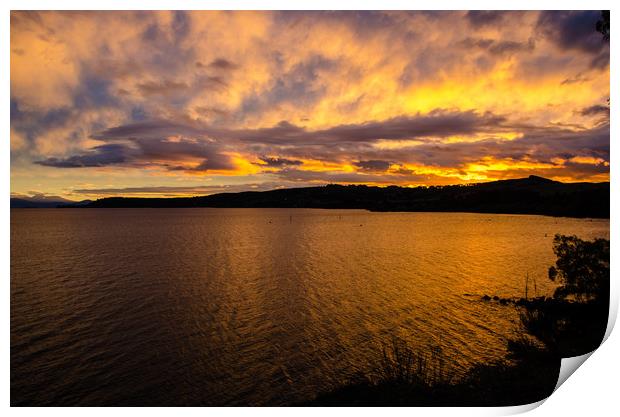 Lake Taupo Sunset Print by Ian Homewood