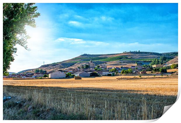 beautiful view of an agricultural village at sunset Print by David Galindo