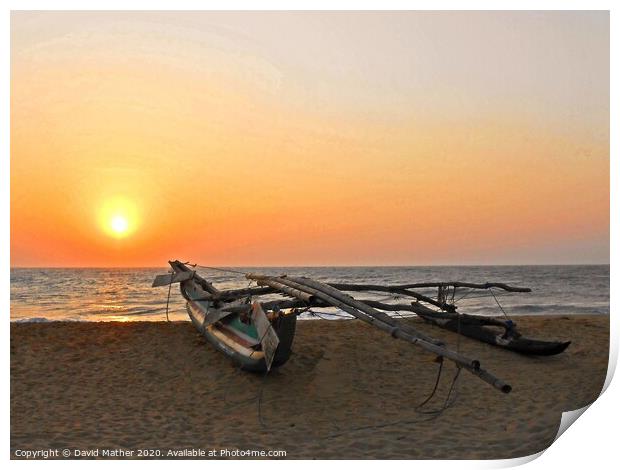 Sri Lankan sunset Print by David Mather