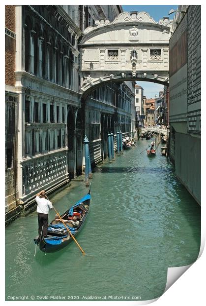 Bridge of Sighs, Venice Print by David Mather