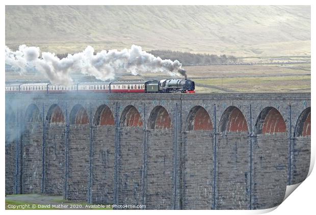 Britannia powers over Ribblehead Viaduct Print by David Mather