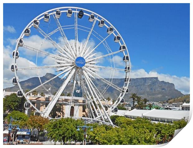 The Cape Wheel and Table Mountain, South Africa Print by David Mather