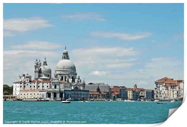 Venice waterfront Print by David Mather