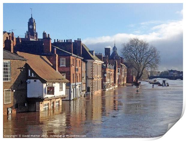 Flooding in York Print by David Mather