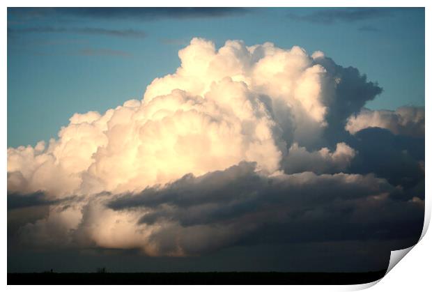 sunlit Thunder cloud Print by Simon Johnson