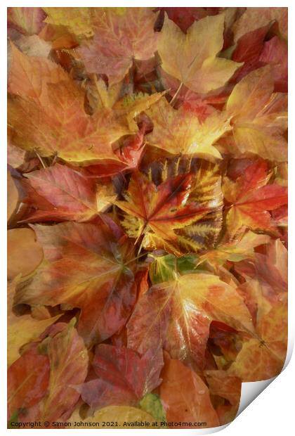 Autumn leaf Collage Print by Simon Johnson