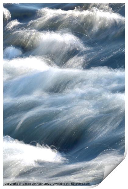 Fast flowing water Print by Simon Johnson