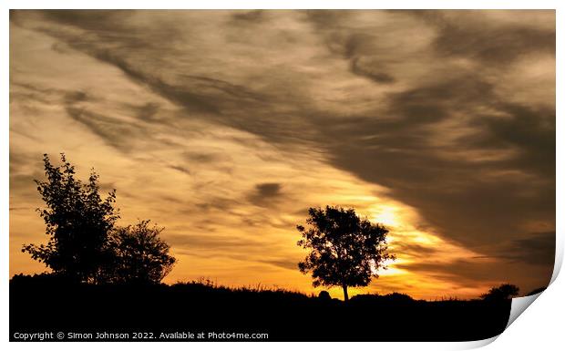 Tree silhouette  Print by Simon Johnson