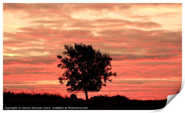 Cotswold sunrise Print by Simon Johnson