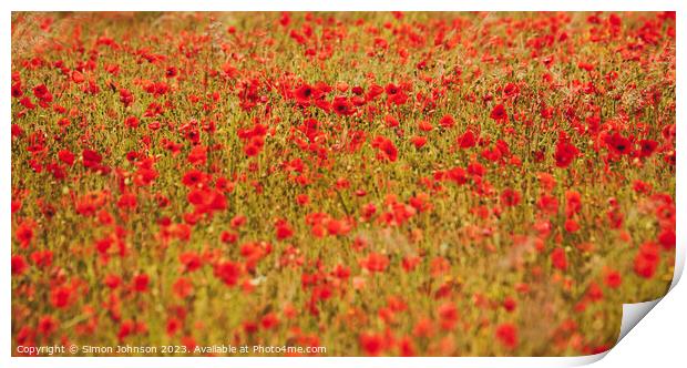 poppy field Print by Simon Johnson