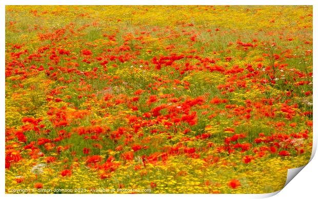 Poppy impressionism Print by Simon Johnson