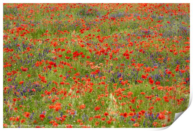 Outdoor field Print by Simon Johnson