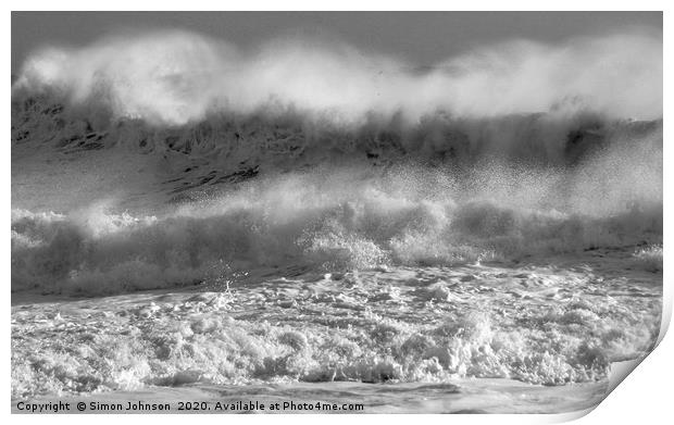 Wind blown Storm wave Print by Simon Johnson