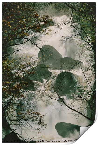 Lodore Falls  Print by Simon Johnson