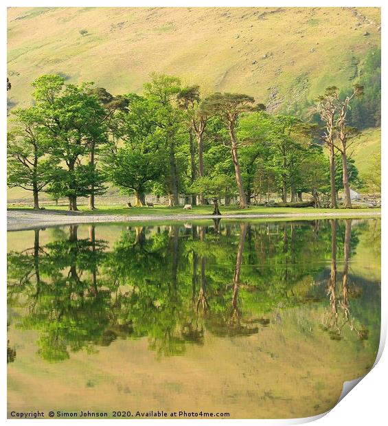 Reflections Buttermere Print by Simon Johnson