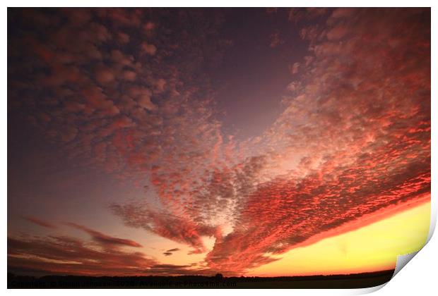 Dramatic  sunrise clouds Print by Simon Johnson