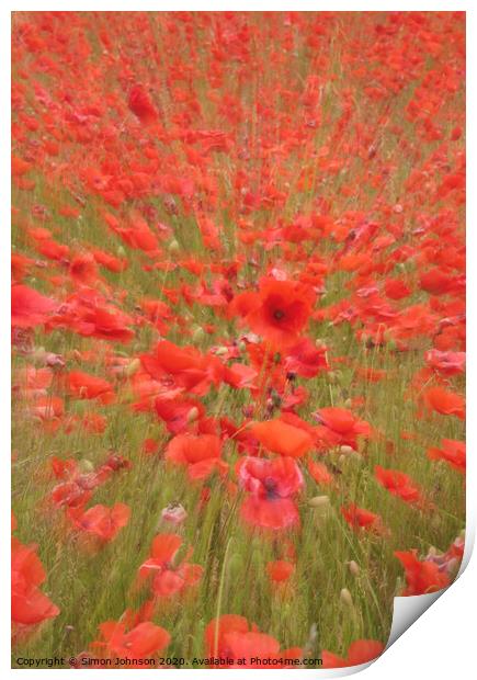 Poppy creation Print by Simon Johnson