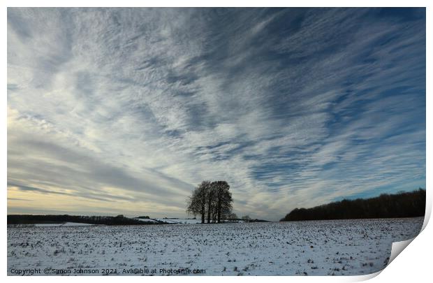 winter sky Print by Simon Johnson