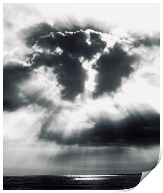 atlantic sky burst Print by Simon Johnson