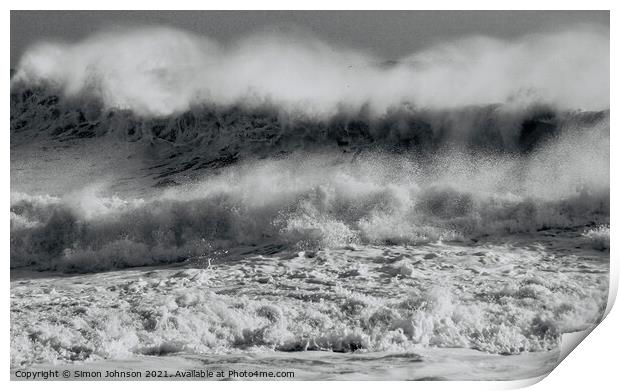 Storm waves Print by Simon Johnson