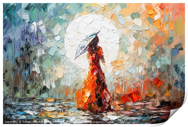 girl with umbrella Print by Robert Deering