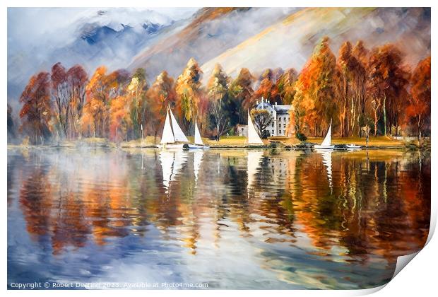 Sailing In The Lake District Print by Robert Deering