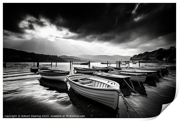 Lake District Boats Print by Robert Deering