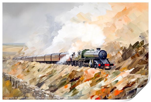 Yorkshire Dales steam Train Print by Robert Deering