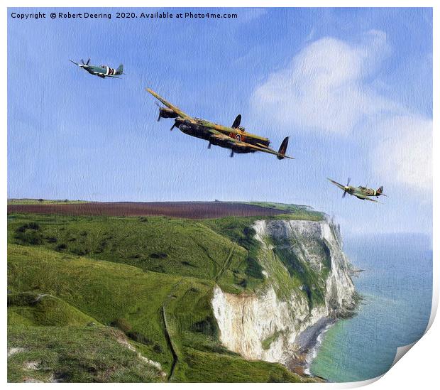 Escort Home Battle of Britain Memorial Flight. Print by Robert Deering