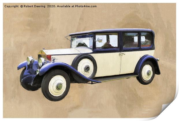 1929 Rolls Royce Phantom 1 Saloon Print by Robert Deering