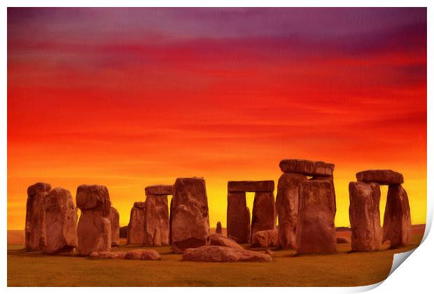 Stonehenge Sunrise Wiltshire England Print by Robert Deering