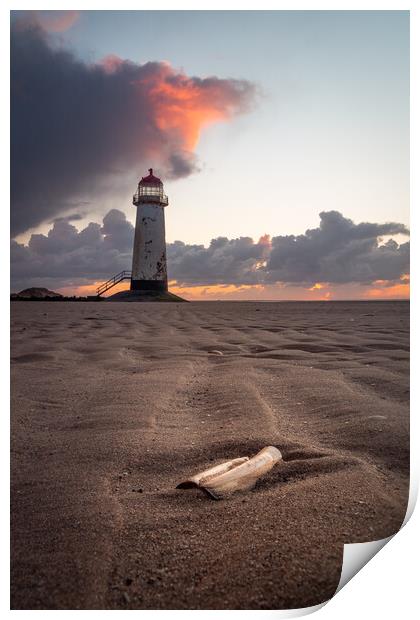 Razors Rest at Talacre Lighthouse, North Wales Print by Liam Neon