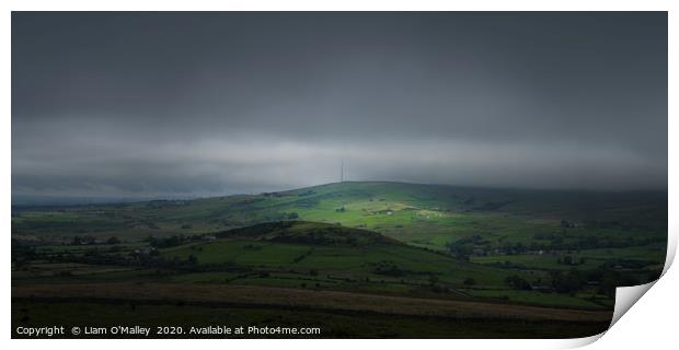 Radio Mast In A Stormy Sky, North Wales Print by Liam Neon