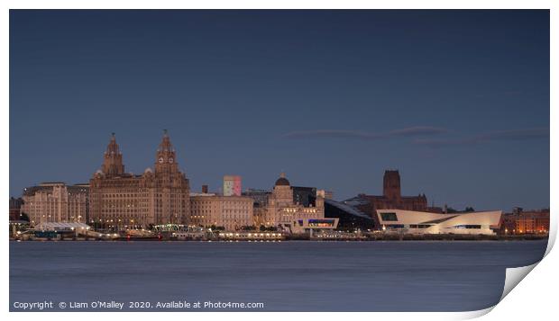 Liverpool Waterfront Evening Illumination Print by Liam Neon